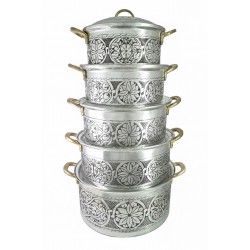 5'li Kuşkana Oyma İşleme Pirinç Sap Beyaz 5'li Kuşkana Oyma İşleme Pirinç Sap Beyaz